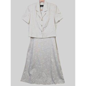 Cattrell Vintage Women size 12 Short Sleeve Jacket Dress 2 Piece Set Retro New